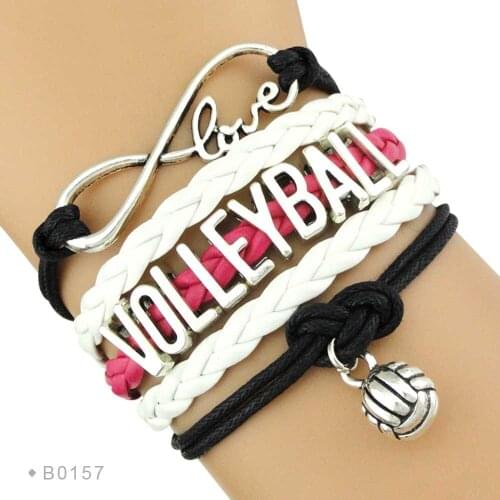 Trendy Infinity Love Volleyball Sports Fans Gift Jewelry Drop Shipping Christmas Gift Mens Bracelets for Women