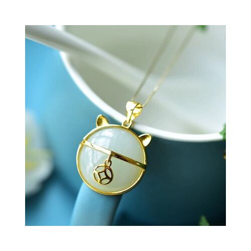Natural Hotan jade Zhaocai Zodiac Pig Pendant Necklace simple fashion pendant accessories for women
