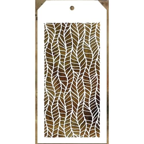 2021 New Label Tag Plastic Stencil For DIY Craft Making Leaves Stripe Pattern Background Scrapbooking Card No Metal Cutting Dies