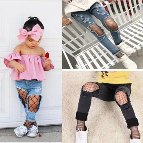 Newest Fashion Children Kids Baby Girls Black/White Tights B&S&M Size Mesh Fishnet Pantyhose Stockings