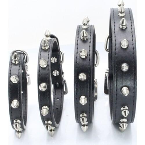 Spiked Studded Small Large Cat Collar Rivet Accessory Hond Neck Strap For Kitten Necklace Leather PU Pitbull BullCat Pet