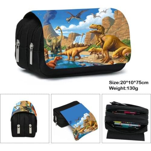 Dinosaur Print Cosmetic Cases Pencil Box Boys Girls T. Rex Pencil Bags Children School Case Stationary Bag Gift