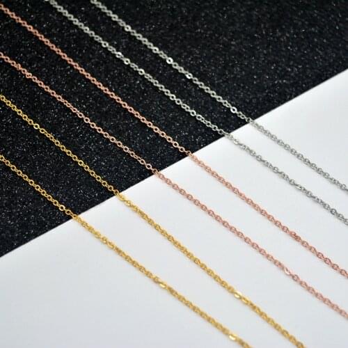 Titanium Steel Lucky Simple Jewelry O Shape Chain Sweater Necklace 40cm+5cm Europe Brand Style Bijoux NN002