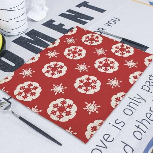 Merry Christmas Bear Cup Coaster Mariage Home Dinner Linen Doily Happy for Home Elk Cotton Decorative Place Mats Mat for Hot