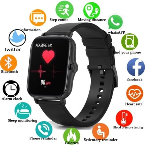 LIGE P8 Plus 1.69 inch 2021 Smart Watch Men Full Touch Fitness Tracker IP67 waterproof Women GTS 2 Smartwatch for Xiaomi phone