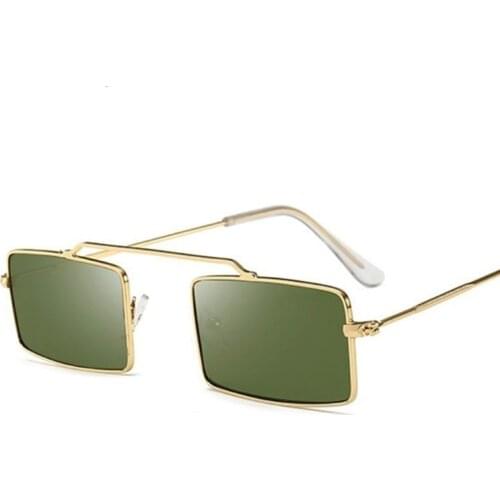 Metal Square Sunglasses Women Fashion Brand Designer Vintage Small Frame Black Red Yellow Shades Sun Glasses Oculos De Sol
