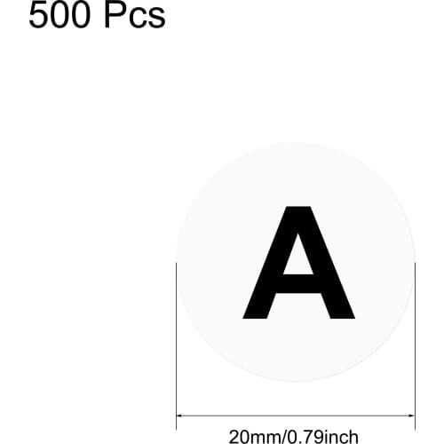Uxcell Round Letter Stickers, 20mm Dia Letter A Self Adhesive PVC Label White 500 Pcs
