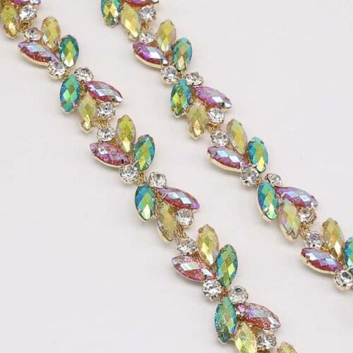 10Yards Resin Glass Strass Rhinestones Cup Chain Claw Chain Rhinestones Trimming For Garment Accessories Handcrafts