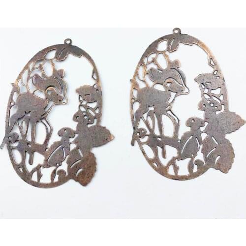 10pcs 62x46mm Filigree flower Metal sheets decorative for Jewelry Making Cosplay accessories Earring accessories