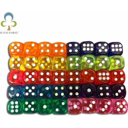 10pcs/lot 14mm clear colorful Digital Dice Clear adult love romance small gift high quality playing rpg game set GYH