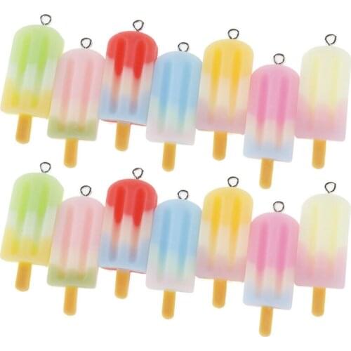 10pcs Alloy Ice Cream Popsicle Charms Drop Pendants Earrings Finding Handmade DIY Jewelry Accessories