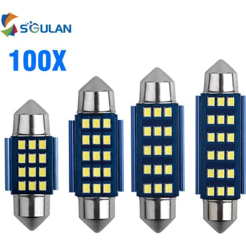 1000 pcs canbus new c5w c10w festoon car led 31-36-39-41mm high bright 6000k white dome lights bulb licence plate lamp 12V diode