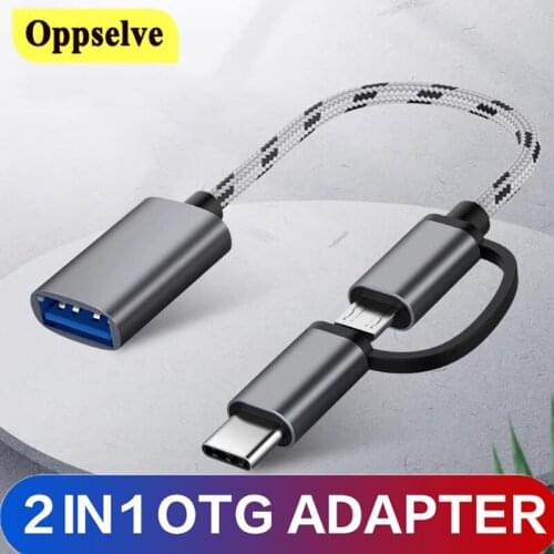 2 in 1 Type-C OTG Adapter Cable for Samsung S20 Micro USB Data Adapter Converter for Android MacBook Tablet PC Type C OTG Cable