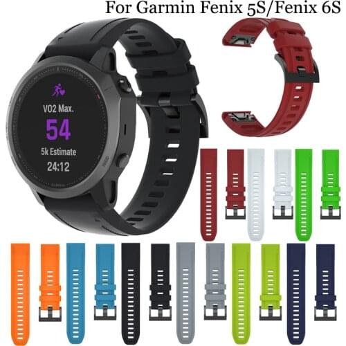 20mm Silicone Watchband Strap for Garmin Fenix 5S Watch Quick Release Easy Fit Wrist Band Strap For Garmin Fenix 5S/5S Plus