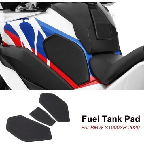 2020 2021 For BMW S1000XR 3 Pieces Motorcycle Accessories Black Stickers Side Fuel Tank Pad Kit