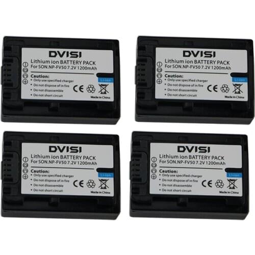 4Pcs/lot NP-FV50 NPFV50 7.2V 1.2Ah Rechargeable Battery for Sony NP-FV30 NP-FV40 HDR-CX150E HDR-CX170 HDR-CX300 FV70 FV100 FH50