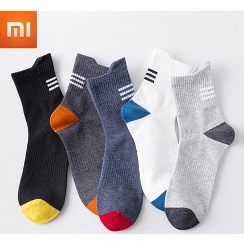 5 Pairs Xiaomi Mijia Cotton Men Socks Winter High Socks Trendy Street Sports Socks Mens Cotton Breathable Stocks for Students