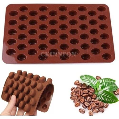 500Pcs/Lot 55-Cavity Mini Coffee Beans Silicone Chocolate Mold Cake Decorating Candy Cookie Baking Molds