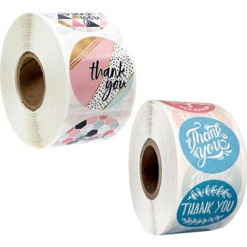 5000pcs/lot pink round 2.5cm thank you decorative packaging envelope wedding school gift stationery label sealing sticker