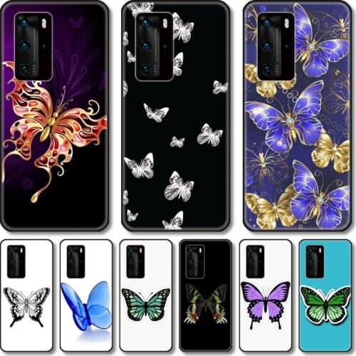 Lovely butterfly Phone Case For Huawei Honor 20 10 9 8 N Pro Lite A C RU black cell shell