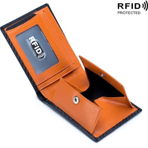 DIENQI Rfid Carbon Fiber Men Wallets Leather Purses Small Money Bags Black Thin Slim Wallet Male Change Purses Wholesale 2020