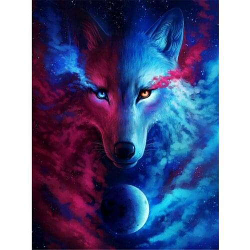 Wolf Animal Printed Canvas 11CT Cross Stitch Embroidery Complete Kit DMC Threads Handmade Handiwork Painting work Different