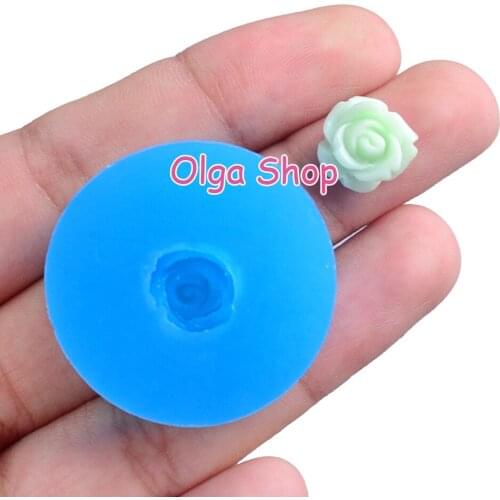 HYL390 10.1mm x 9.0mm Tiny Rose Flower Silicone Mold Fondant Cake Decoration Craft Nail Resin Clay Art Earrings Necklace Rings