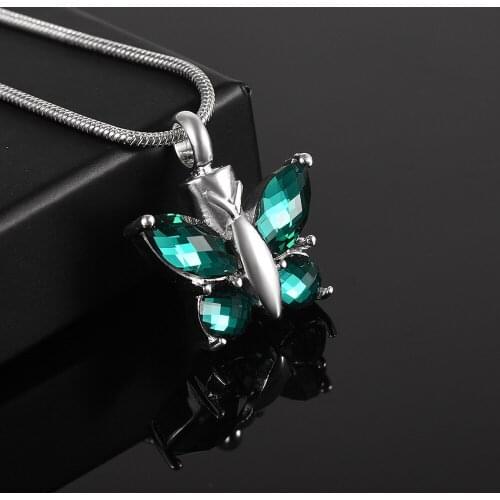 KLH8497 Mutil-Colored Crystal Butterfly Keepsake Ashes Urn Memoria Pet Animal Jewelry-Womens Exquisite Cremation Jewelry