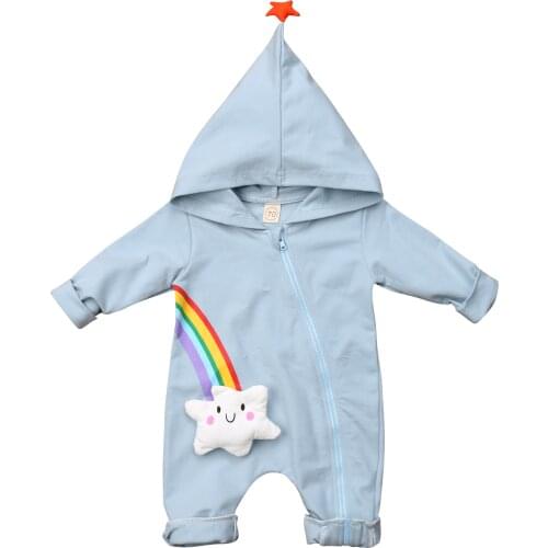 Newborn Baby Boy Girl Long Sleeve Romper Rainbow Jumpsuit Playsuit Warm Clothes