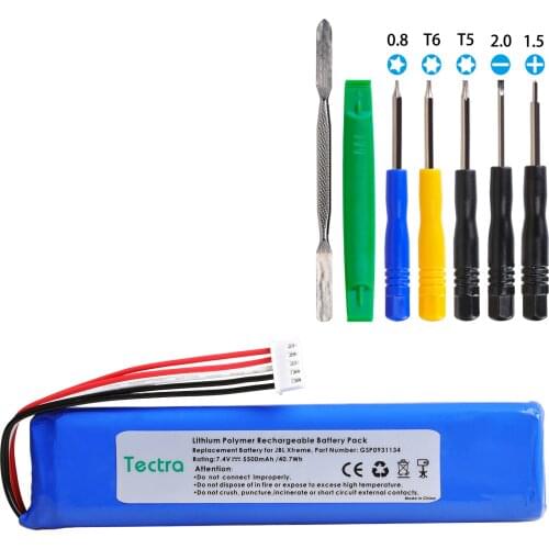 Tectra 1pc 5500mAh GSP0931134 Rechargeable Battery Pack for JBL XTREME Xtreme + Free Tools