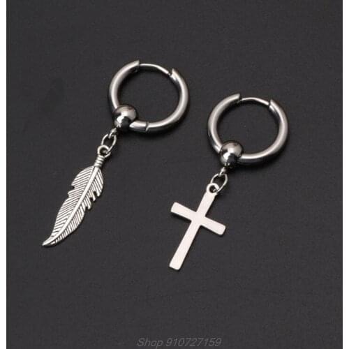 Korean Jewelry Titanium Steel Earrings Long Men Boys Hoop Chain Drop Earrings N3 20 Dropshipping