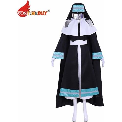 CostumeBuy Anime Fire Force Cosplay Iris Nun Cosplay Costume Dress Battle Suit Fireman Team Uniform Halloween Outfits Dress