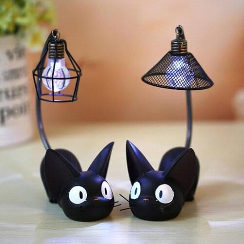 Creative Resin LED Night Light Cute Cat Animal Light Decoration Home Decoration Kitty Table Lamp Children Cartoon Room Light