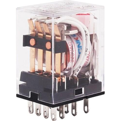 HOT NEW HH54P 12VDC 24VDC 220VDC 24VAC 36VAC 220VAC 380VAC relay Miniature electromagnetic relay base 14PIN