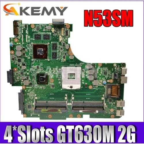 N53SM Motherboard W/ 4*Slots GT630M 2G For ASUS N53S N53SV N53SN N53SM laptop Motherboard N53SM Mainboard Test work 100