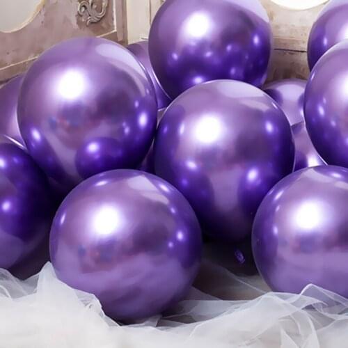 Metallic Gold Silver Green Purple Ballon Wedding Happy Birthday Latex Balloons Metal Chrome Balloon Air Helium Baloon