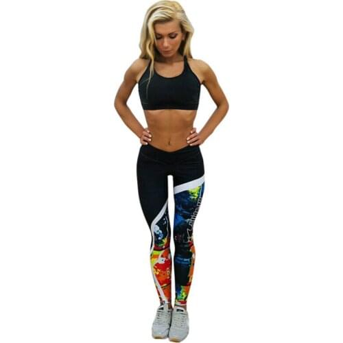 Fashion Push Up Leggings Women Letter Printed Skinny Fitness Stretchy Yo-ga Pants Leggings Mujer leggings calzas mujer