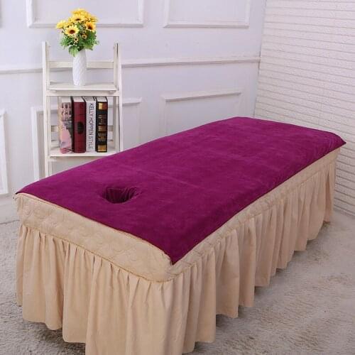 80x180cm Superfine Fiber Soft Beauty Salon Bath Towel with Big Hole for Massage Bed Sheet Physiotherapy