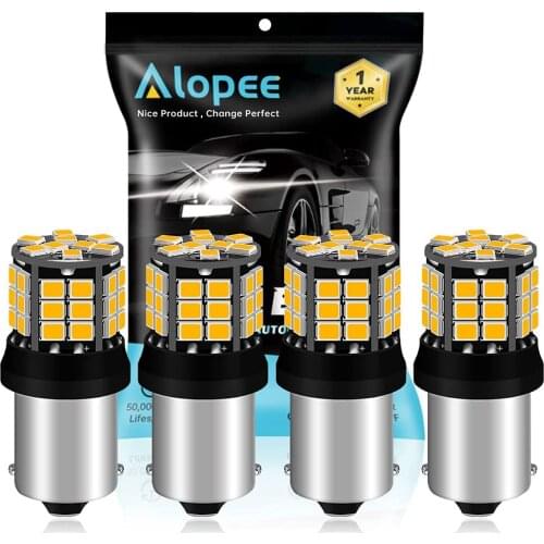 4-Pack 1156 BA15S 7506 1141 1003 1156NA Extremely Bright Amber / Yellow 2835 39 SMD 9-30V LED Car Turn Signal Light Blinker Bulb