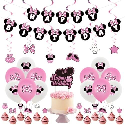 Minnie Balloons Set Mickey Mickey Mouse Kids Birthday Party Decorations Girl Baby Shower Supplies Childrens Favorite Toys