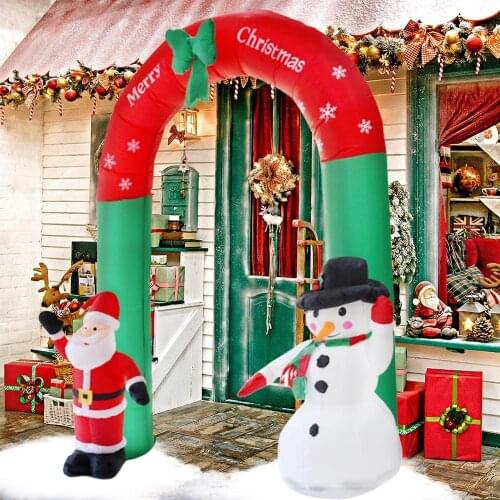 10 Pcs/Set Christmas Inflatable Arch with Santa Claus Snowman Outdoor Ornaments Xmas New Year Party Home Garden Yard Decoration
