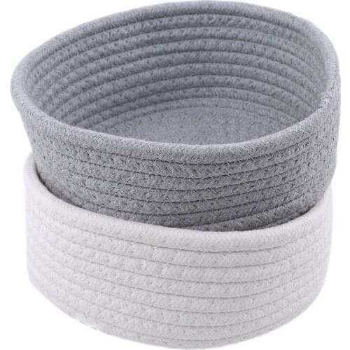 New Environmentally Friendly Hand-woven Basket Bedside Tabletop Snacks Debris Basket Storage Basket Key Cosmetics Coffee Table