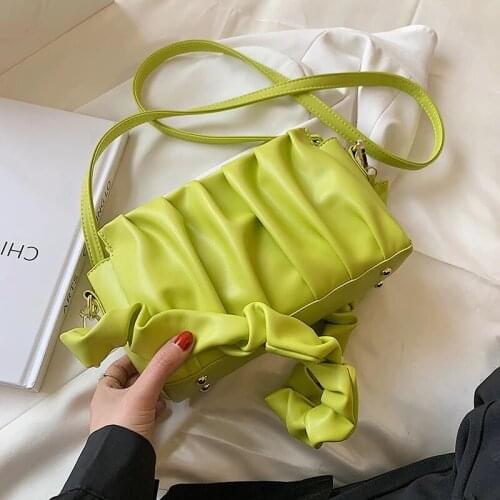 New Small Green Leather Underarm Bag for Women 2021 Simple Crossbody Shoulder Bag Lady Luxury Brand Handbags and Purses