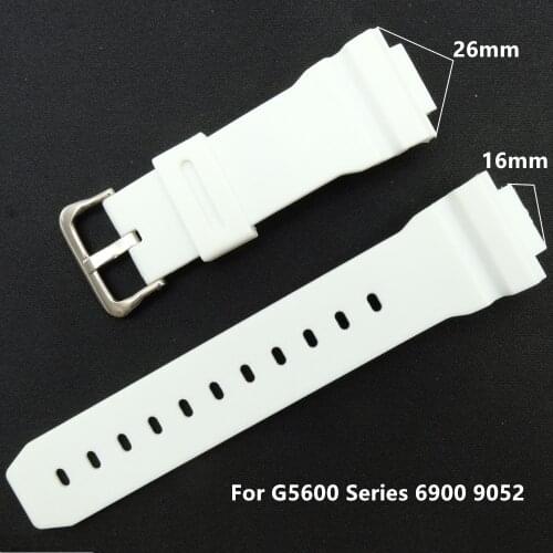 New 16mm White PU Replace G-shock Watch Band Strap Fits G5600 Series 6900 9052
