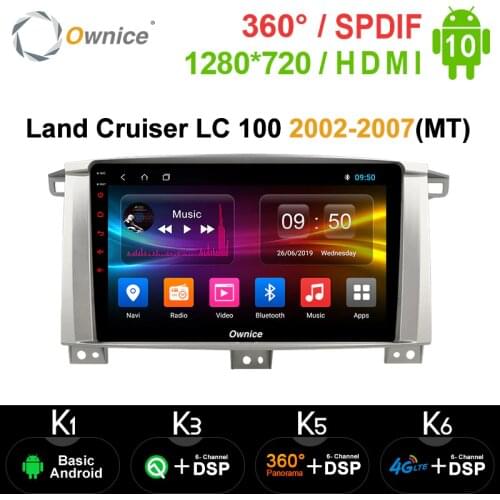 Ownice Android10.0 8Core Car dvd player k3 k5 k6 for Toyota Land Cruiser LC 100 2002 - 2007 GPS Navigation Radio 4GLTE DSP SPDIF