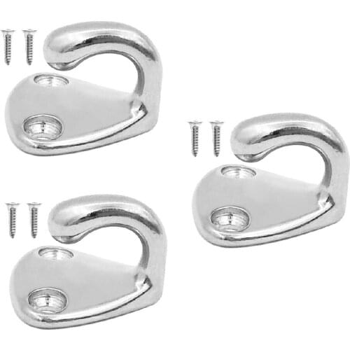 Pack Of Heavy Duty Stainless Steel Boat Marine Coat And Hat Hook Hanger Wall Mounted