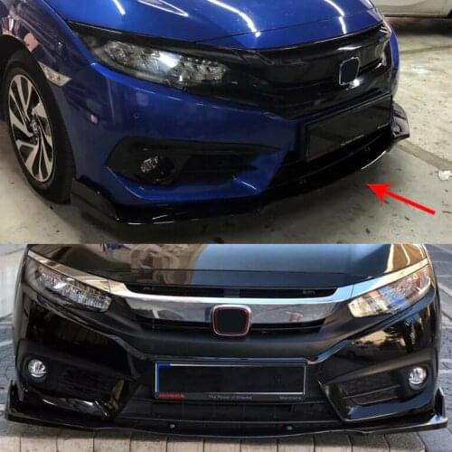 Honda Civic FC5 Front Bumper Attachment Gloss Black 3 Pcs