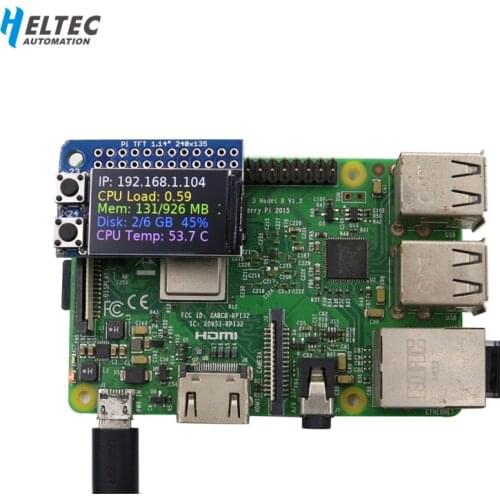 Mini Pi TFT 1.14”- 135x240 Color TFT Module Add-on for Raspberry Pi