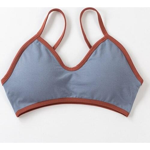 Casual Femme Camis No Steel Ring Bra with Chest pad Korean Students Light Girls Beautiful Seamless Crop Top T Shirt