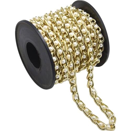 16.4ft Gold Plated Pearl Cable Chain Jewelry Making Chains for Pendant DIY Necklace Bracelets Accessories Decorative Supplies